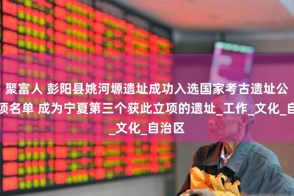 聚富人 彭阳县姚河塬遗址成功入选国家考古遗址公园立项名单 成为宁夏第三个获此立项的遗址_工作_文化_自治区