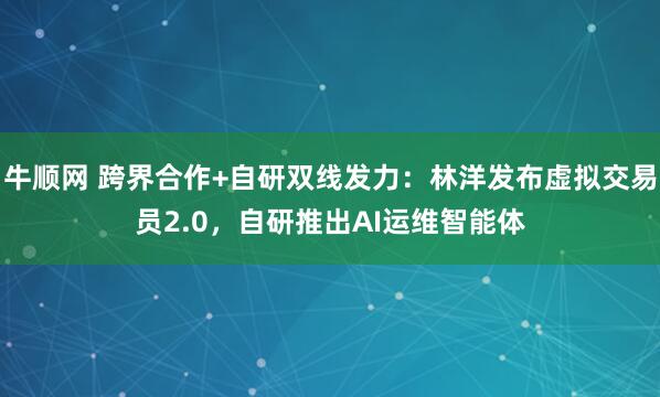牛顺网 跨界合作+自研双线发力:林洋发布虚拟交易员2.0,自研推出AI运维智能体