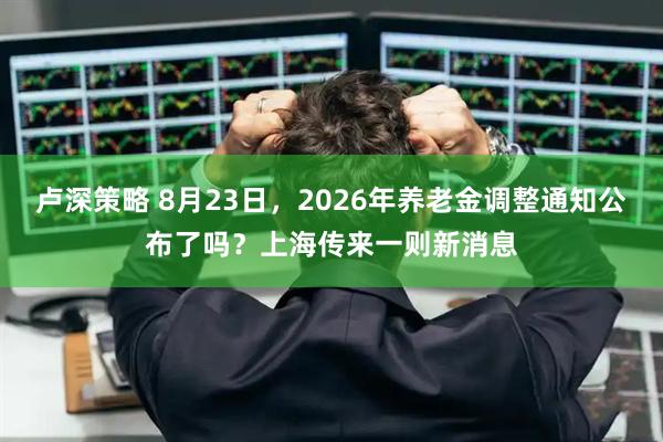 卢深策略 8月23日，2026年养老金调整通知公布了吗？上海传来一则新消息
